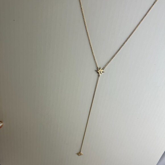 Nordstrom Rack Star Y Gold Tone Necklces with CZ - Picture 2 of 8